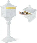 Cast Aluminum Locking Mailbox with Post - Secure Outdoor Mailbox