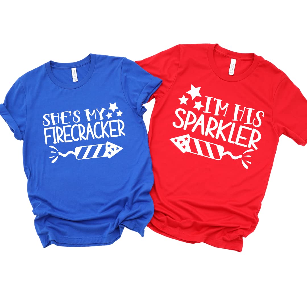 Firecracker and Sparkler Fourth of July Couple Outfits for Fun