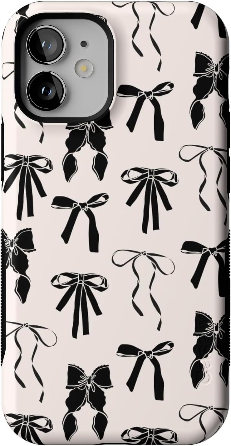 Casely iPhone 12 Mini Case with Black Bows for Bold Protection
