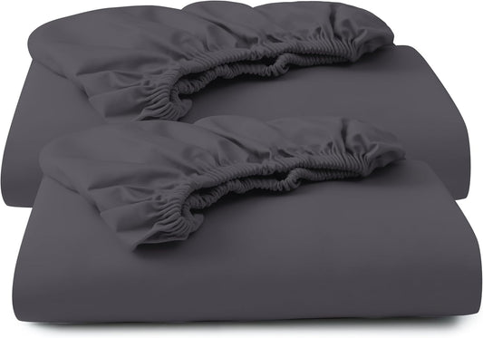 Split King Twin XL Fitted Sheet Set, 100% Egyptian Cotton Luxury