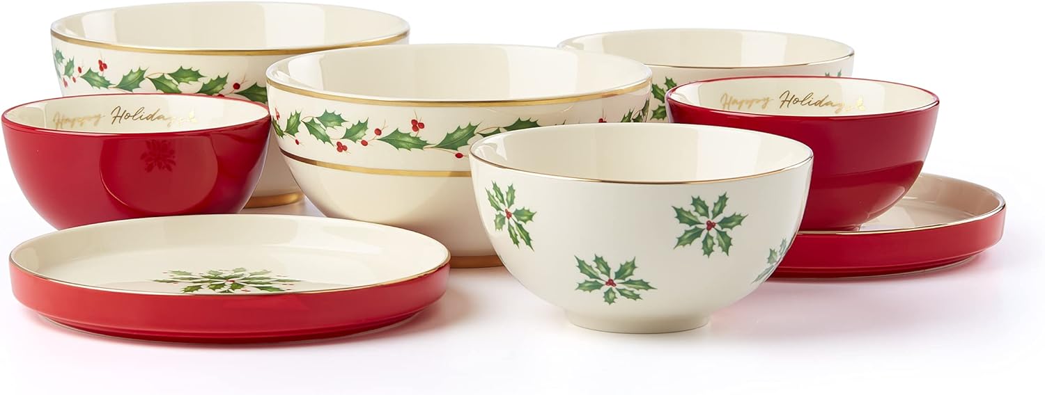 Lenox Holiday Luna Nesting Dinnerware Set for Christmas Hosting