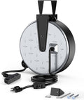 Retractable Extension Cord Reel 30ft Metal Case - Workshop Ready