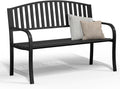 50 in Heavy Duty Outdoor Bench - Weatherproof Metal Patio Bench