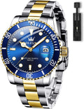 OLEVS Men's Watches with Date, Premium Stainless Steel Style