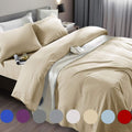 Queen Microfiber Sheet Set Beige - 6pc Deep Pocket Egyptian-Style