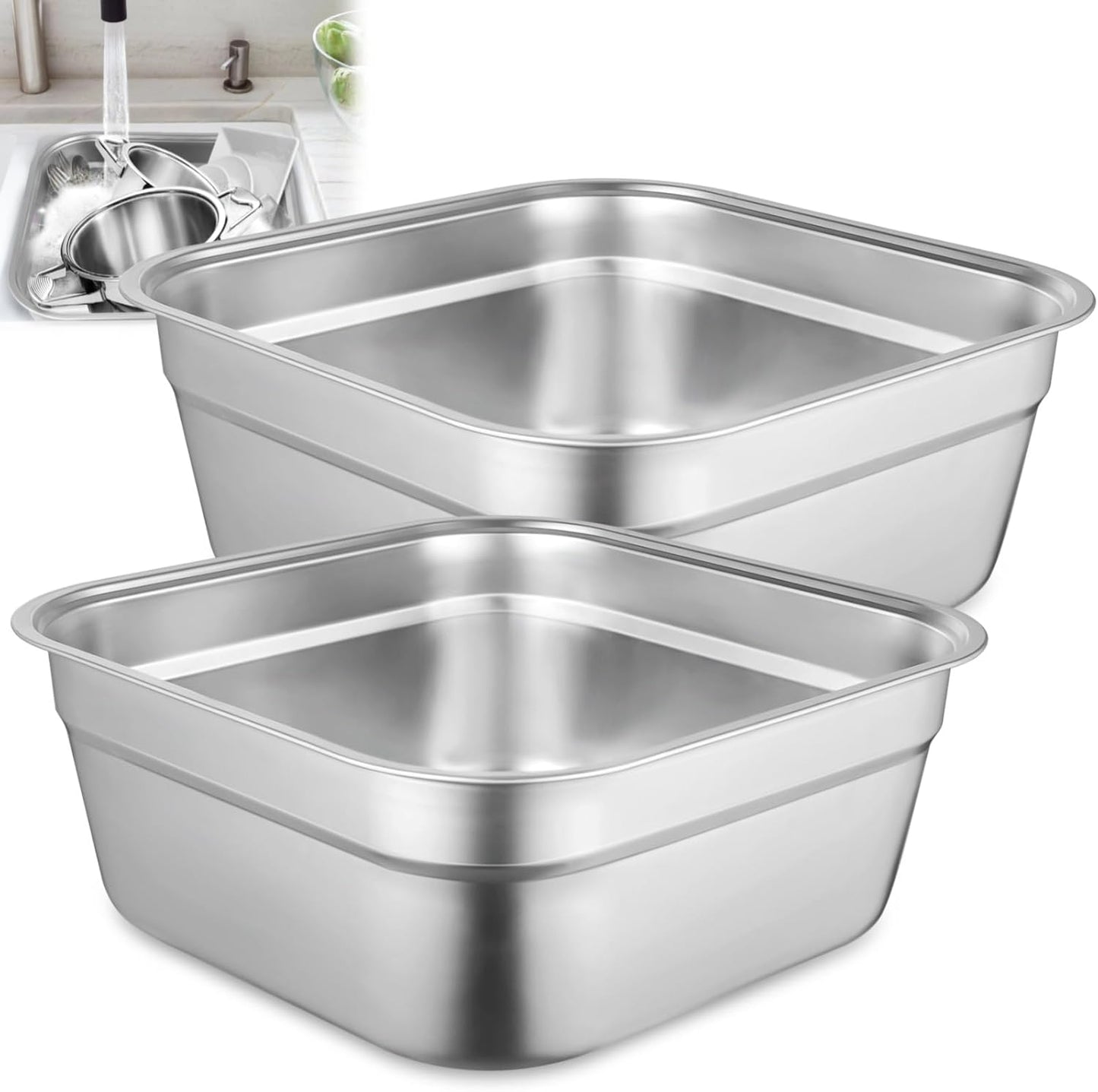 Yeesport 2 Pcs Washing Up Bowls - Multi-Purpose Dish Tubs