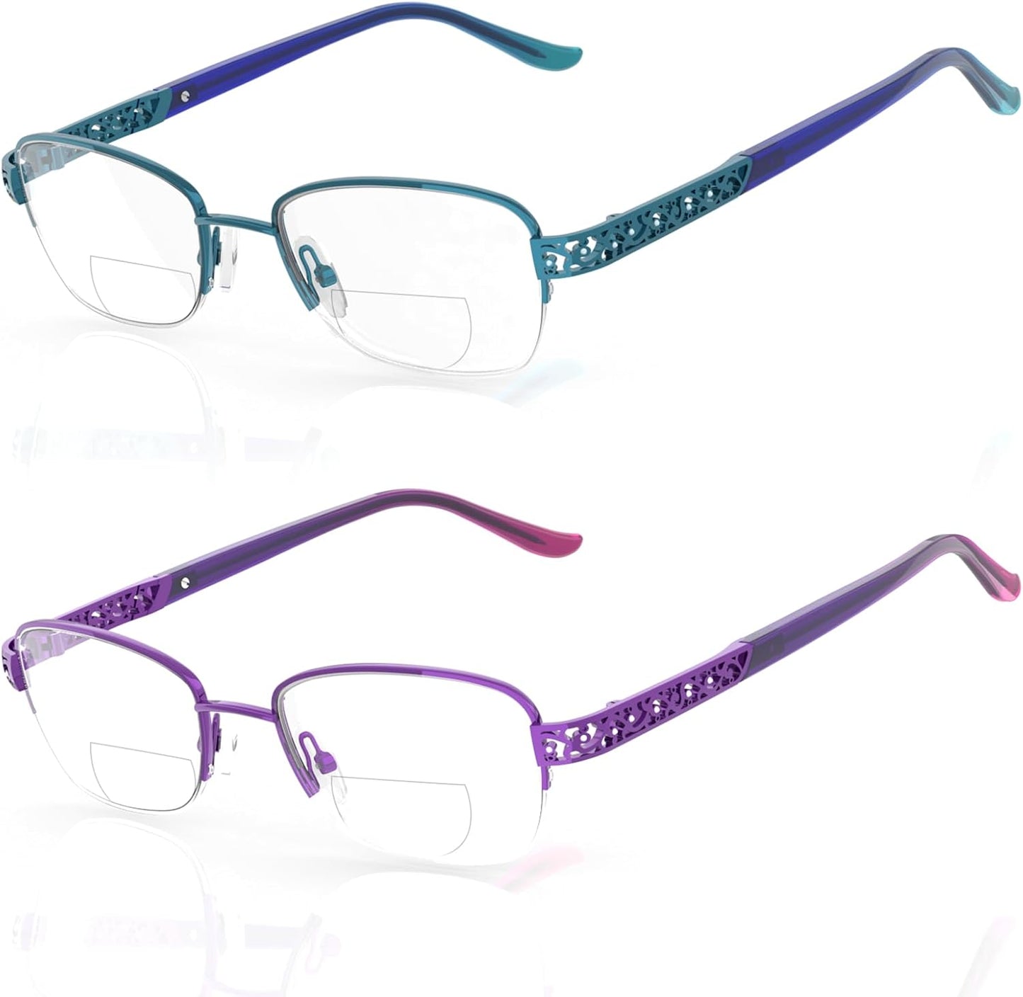 Bifocal Reading Glasses for Women with Blue Light Blocking Lenses