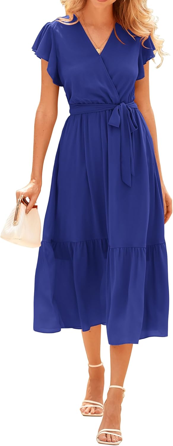 BTFBM Women Summer Bohemian Floral Midi Sun Dress for All Occasions