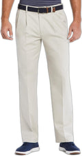 Savane Men's Pleated Performance Chino Pants with Expandable Waistband