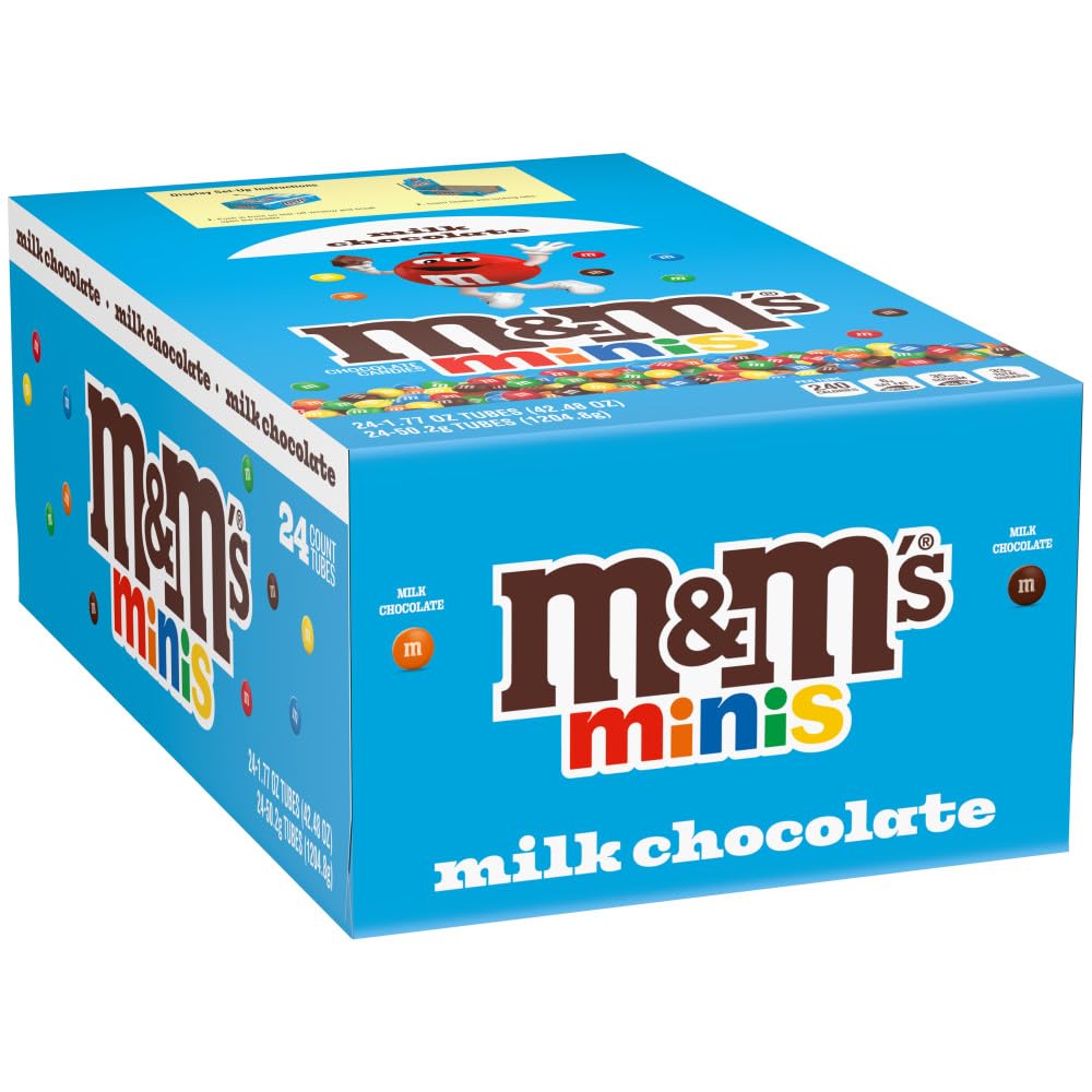 M&M's Milk Chocolate MINIS Size Candy 24-Count Tubes