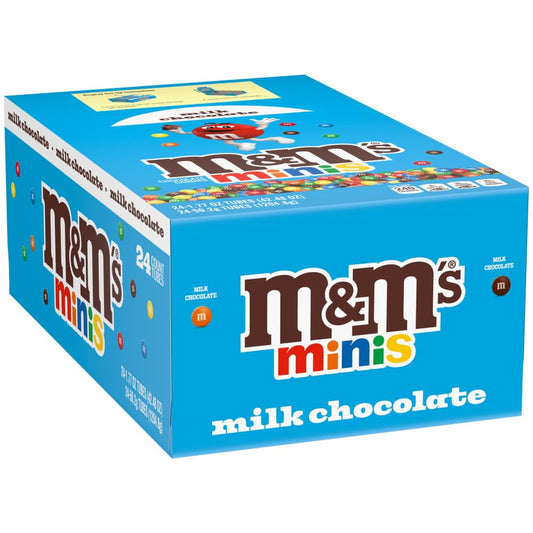M&M's Milk Chocolate MINIS Size Candy 24-Count Tubes