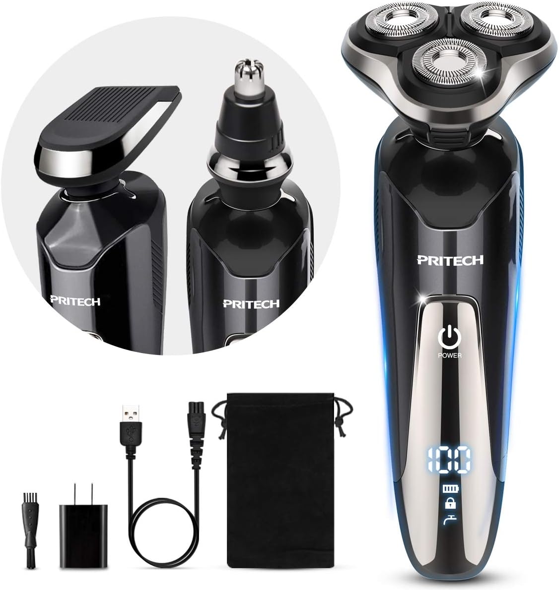 Electric Razor for Men - Rechargeable Waterproof Shaver