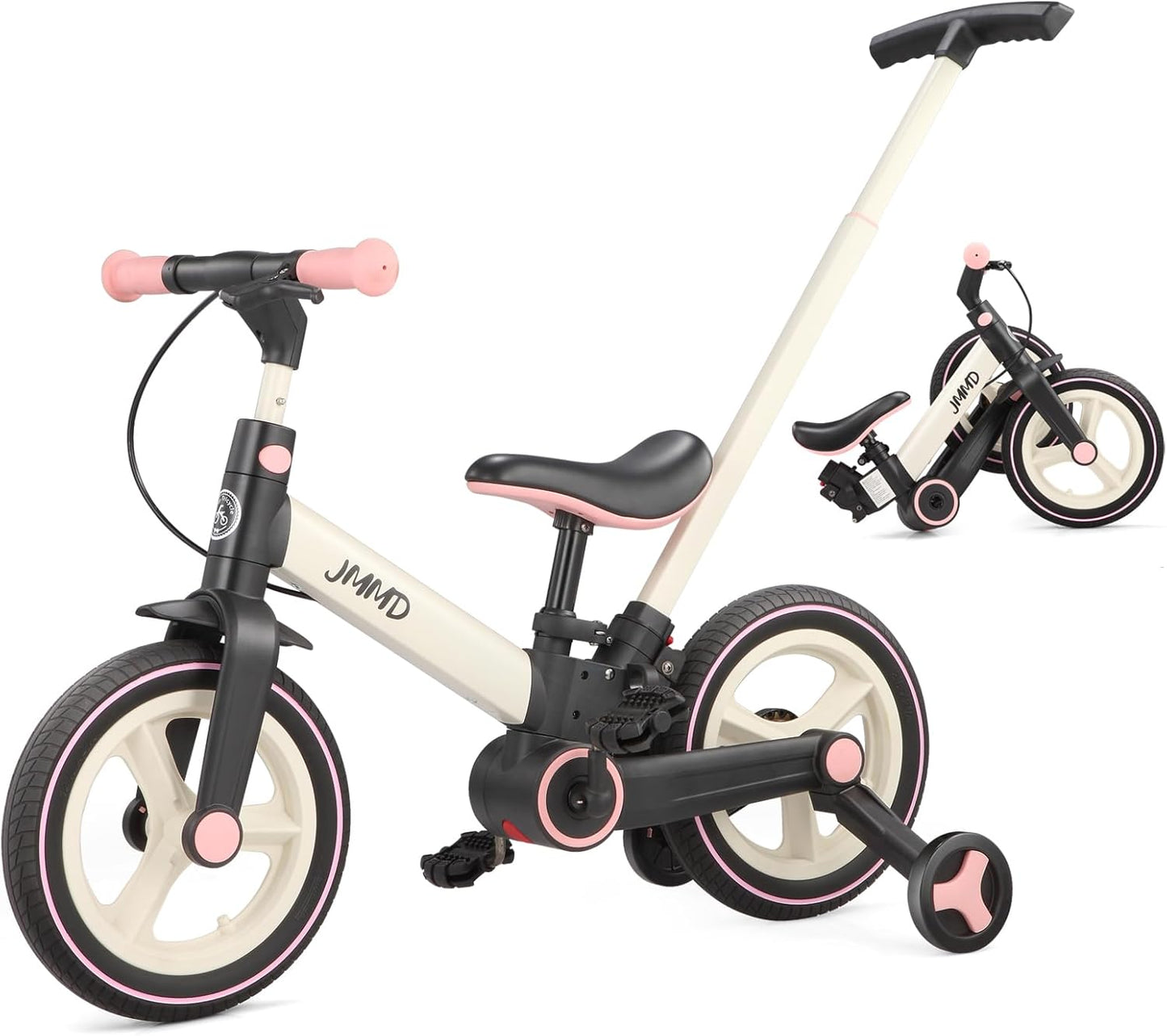 JMMD Toddler Bike with Push Handle for Kids 18-60 Months