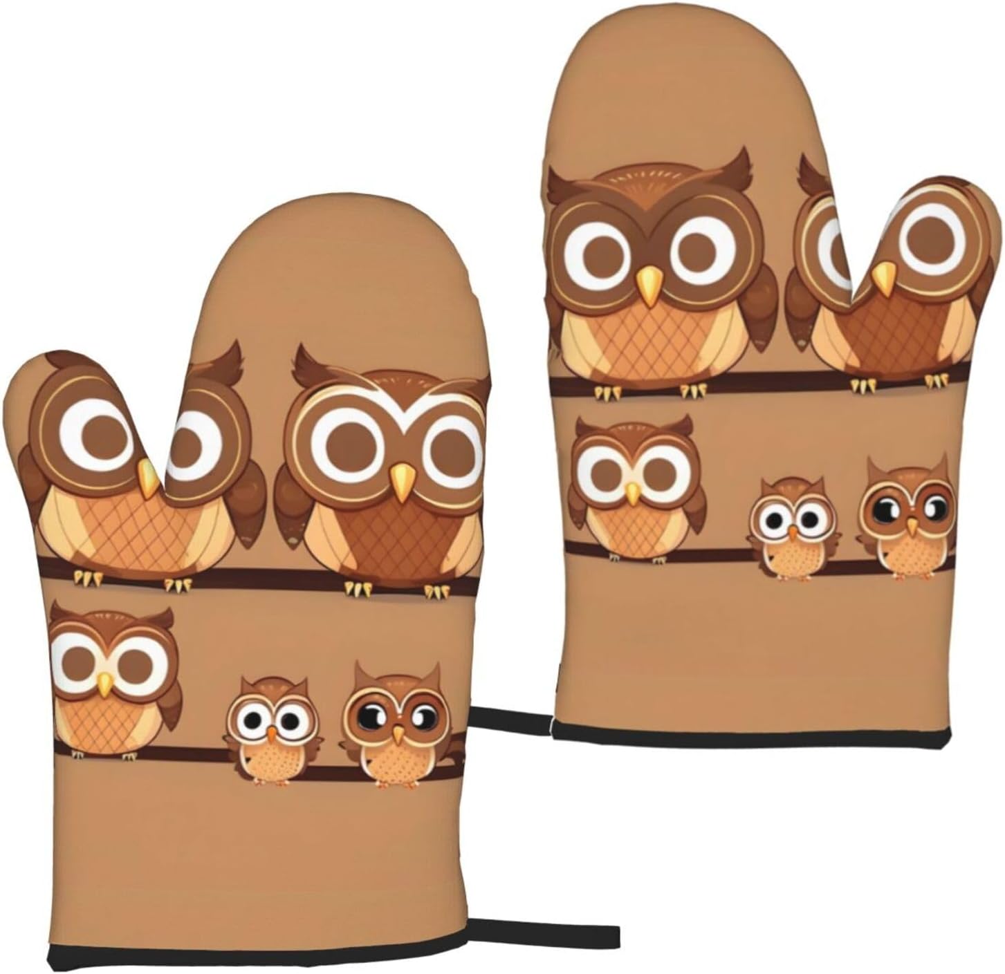 BREAUX Owls Heat-Resistant Gloves Set - Cute & Protective!