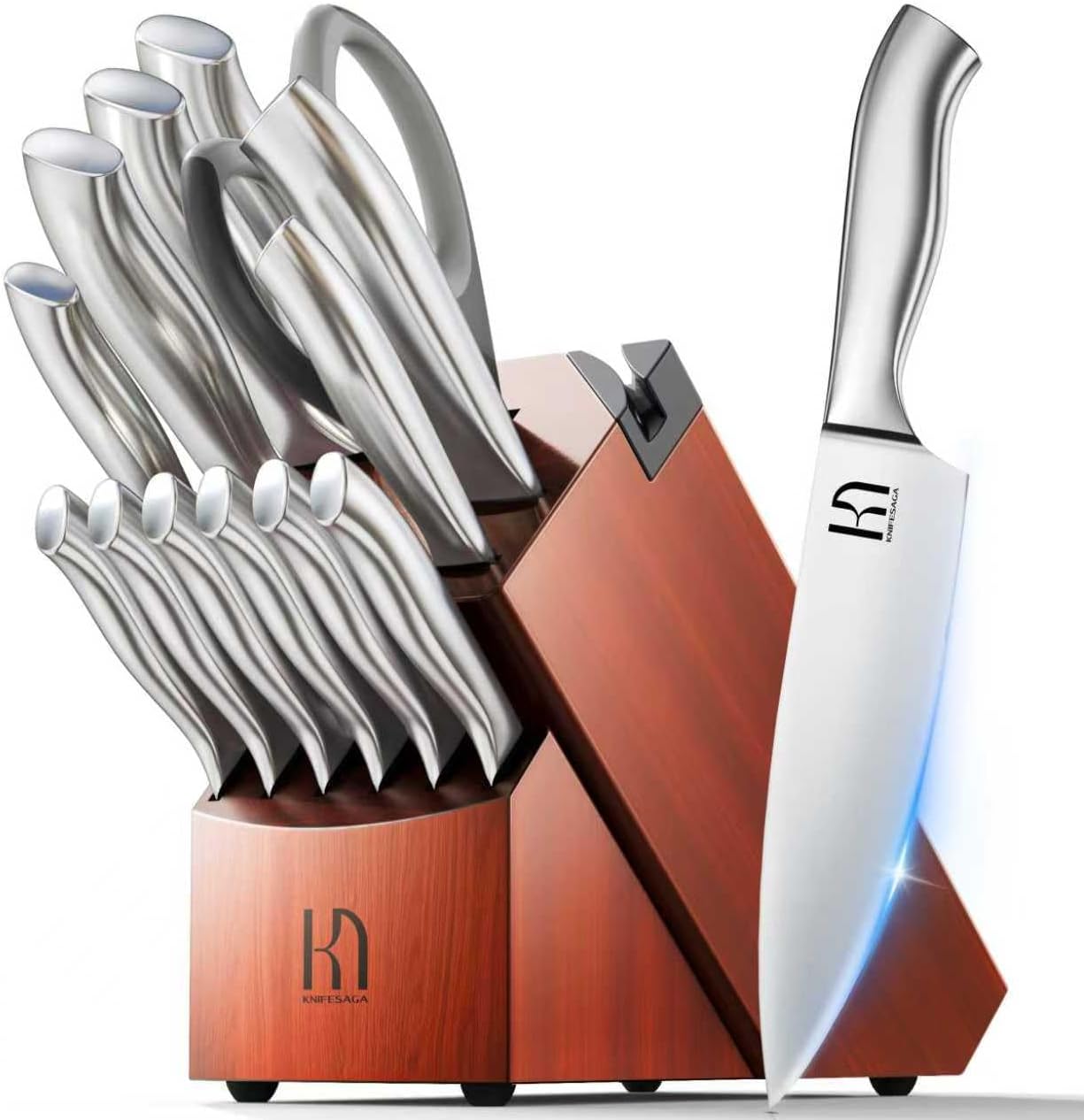 Premium 14 Pcs Kitchen Knife Block Set for Culinary Excellence