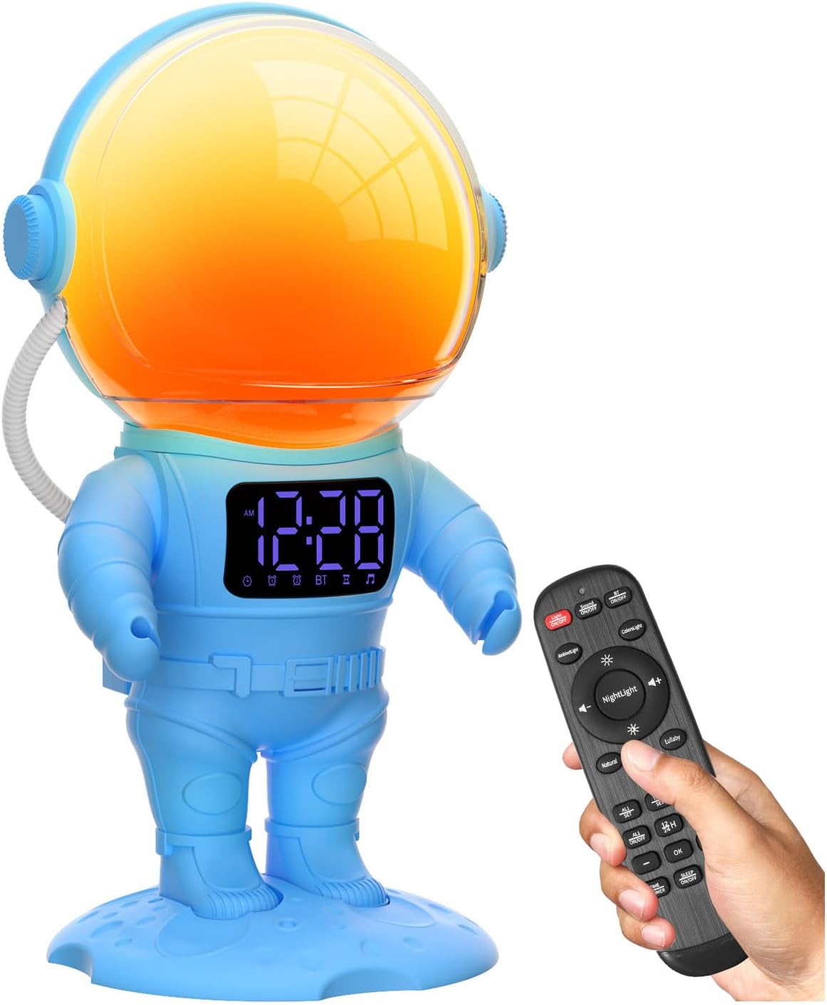 Astronaut Sunrise Alarm Clock for Kids with White Noise Sounds