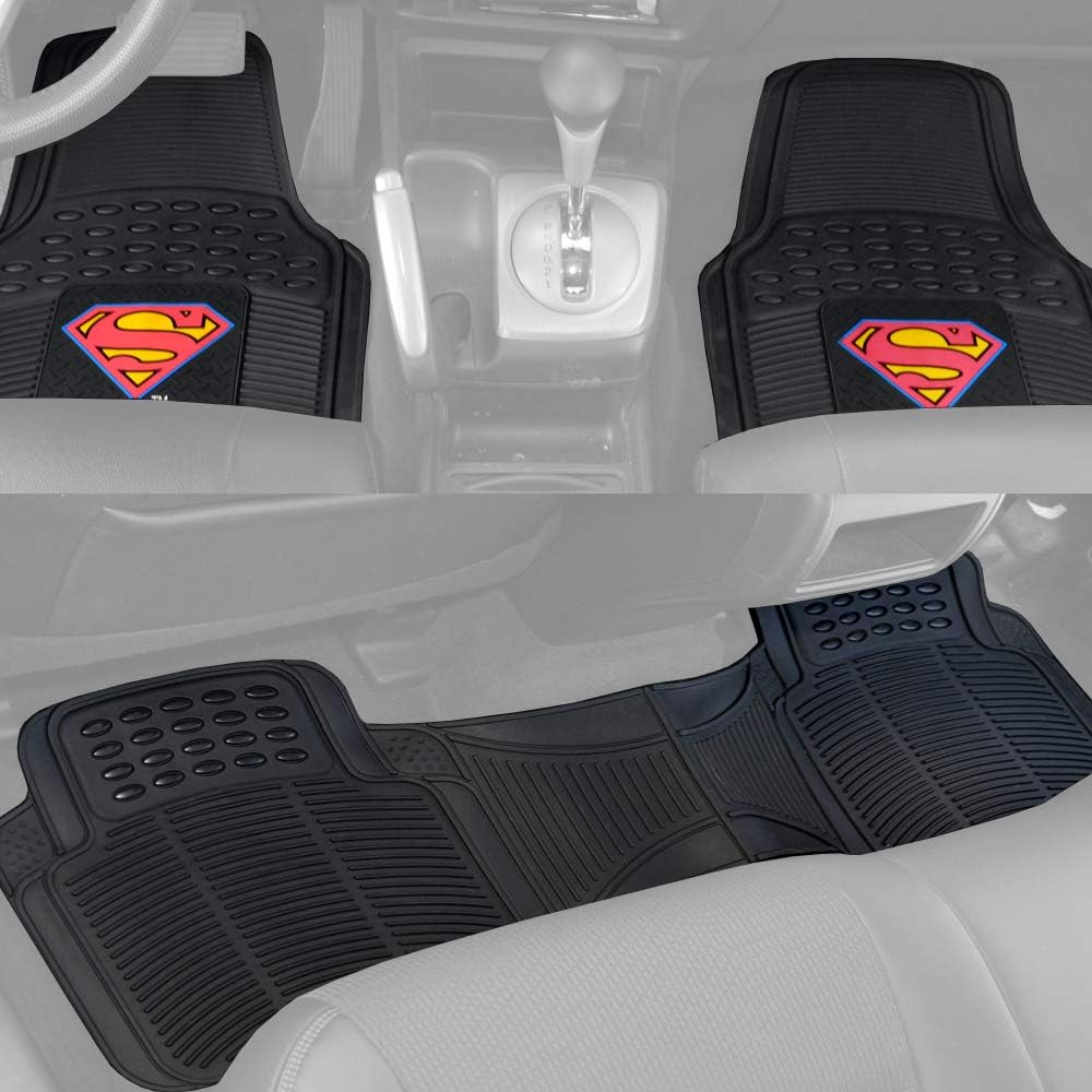 BDK Warner Bros DC Comics Superman Car Mats - Heavy Duty Set