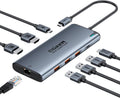 QGeeM USB C Hub 8 in 1 Extender with 8K Dual 4K HDMI Support