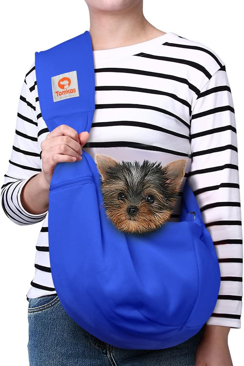 Tomkas Dog Sling Carrier for Small Dogs - Royal Blue Comfort