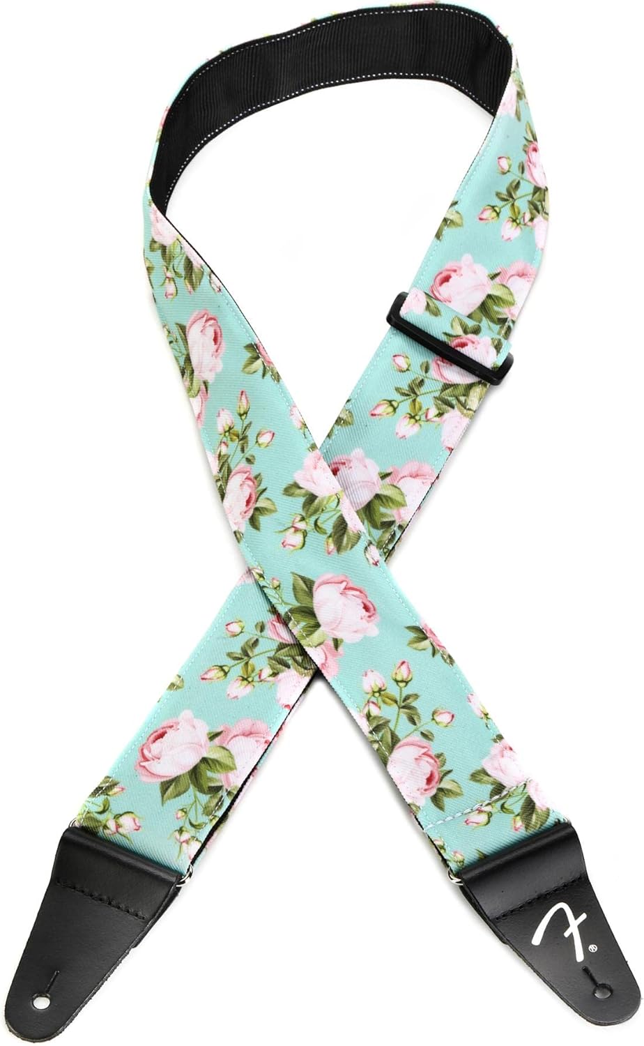 Stylish Fender Floral Guitar Strap - Seafoam Green