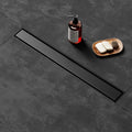 Linear Shower Drain 24 Inch Black for Fast Drainage and Style