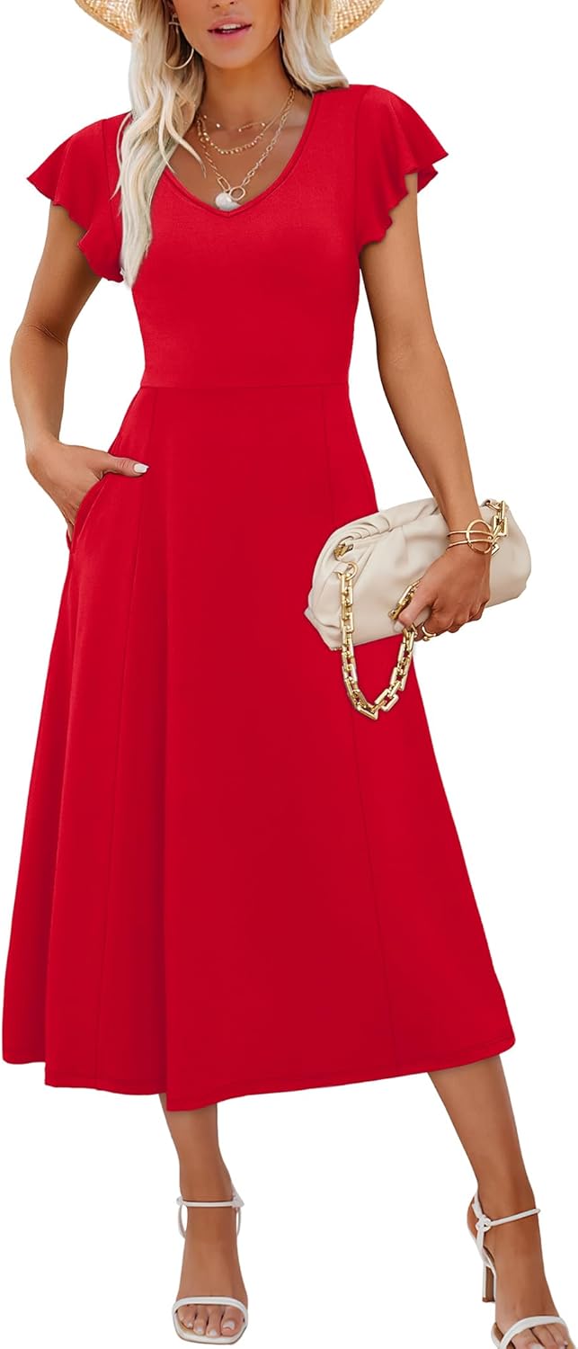 Elegant SAMPEEL Summer Dresses for Women with Ruffle Sleeves