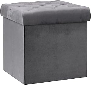B FSOBEIIALEO Storage Ottoman Cube - Stylish Velvet Footstool