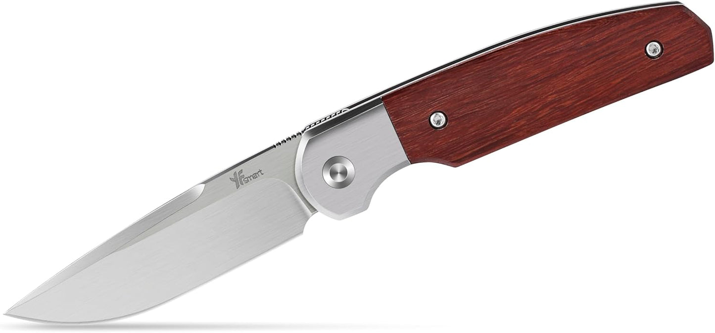 Small Folding Pocket Knife with Wooden Handle for EDC Use