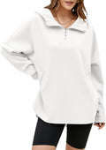 EVALESS Oversized Women's Hoodie Half Zipper Pocket Sweatshirt - Cozy