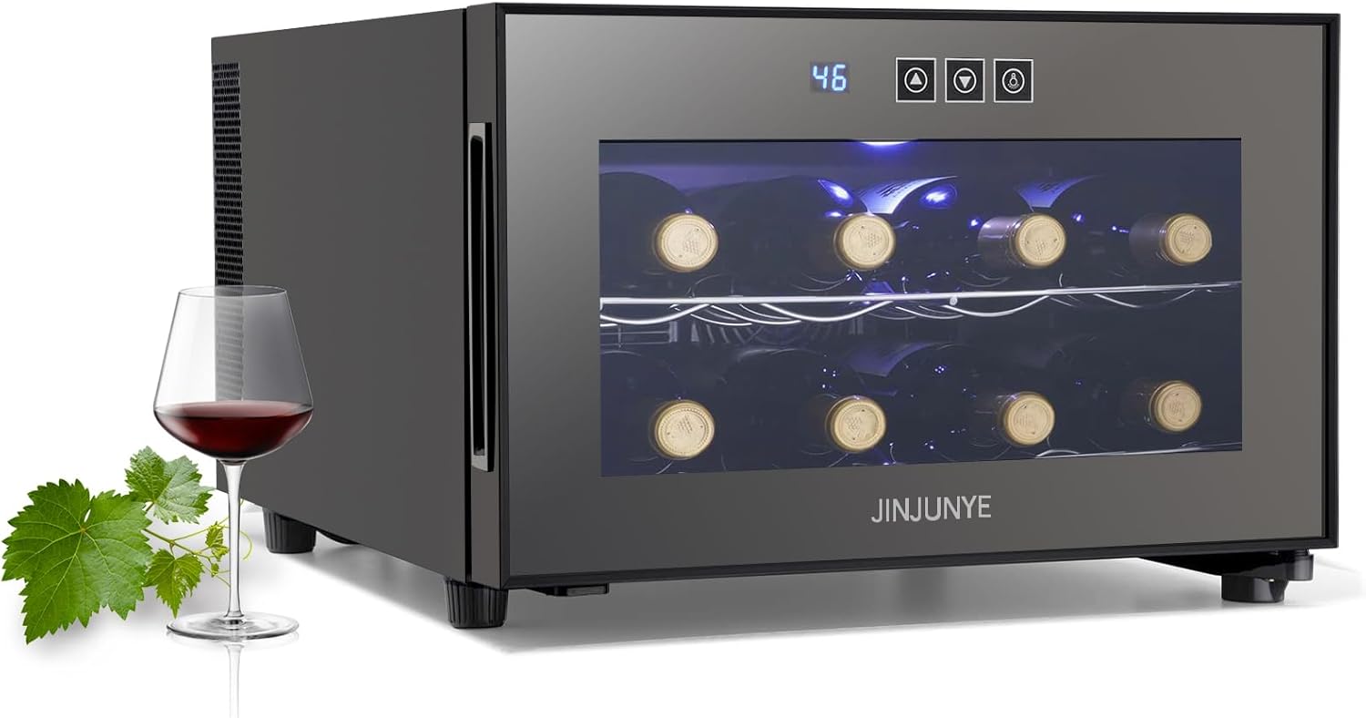 8 Bottle Wine Cooler Refrigerator with Digital Temperature Control