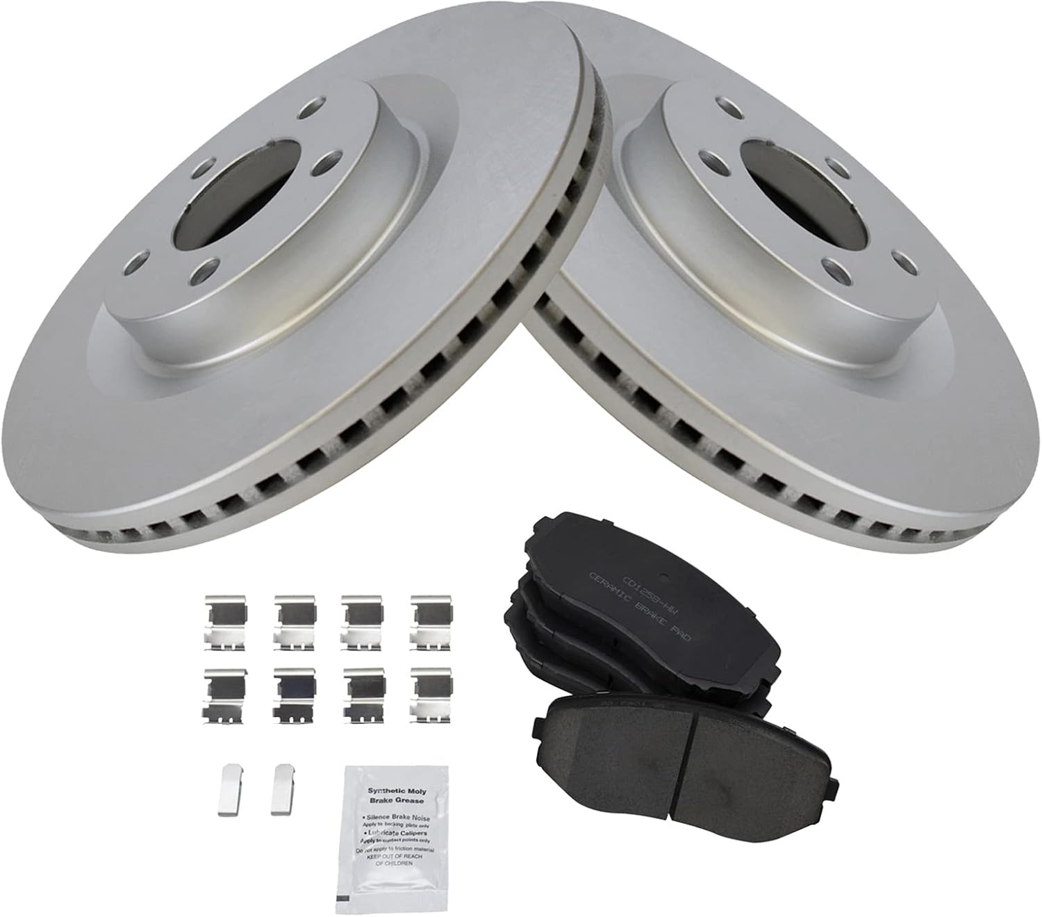 TRQ Front Brake Pad & Rotor Kit for 2007-2014 Ford Edge