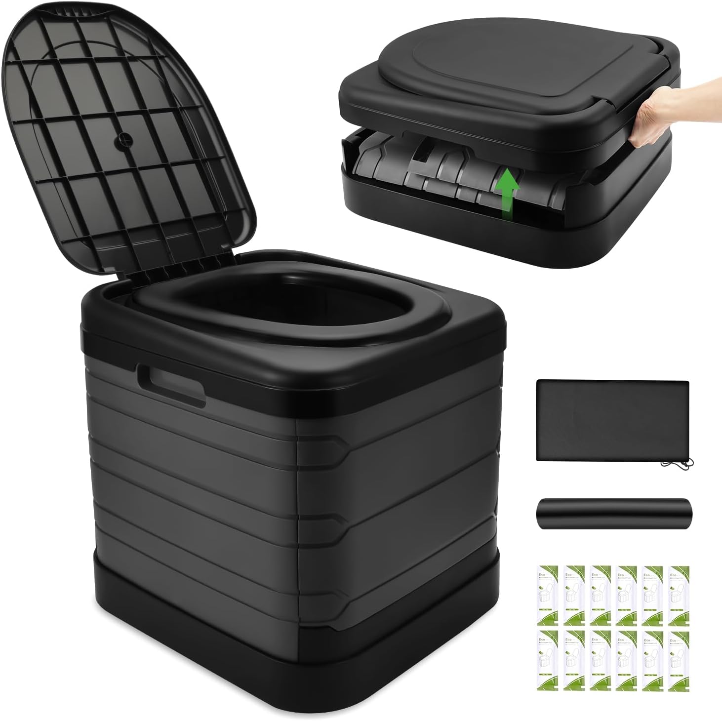 Hutigertech XXL Portable Toilet - Ultimate Travel Convenience 