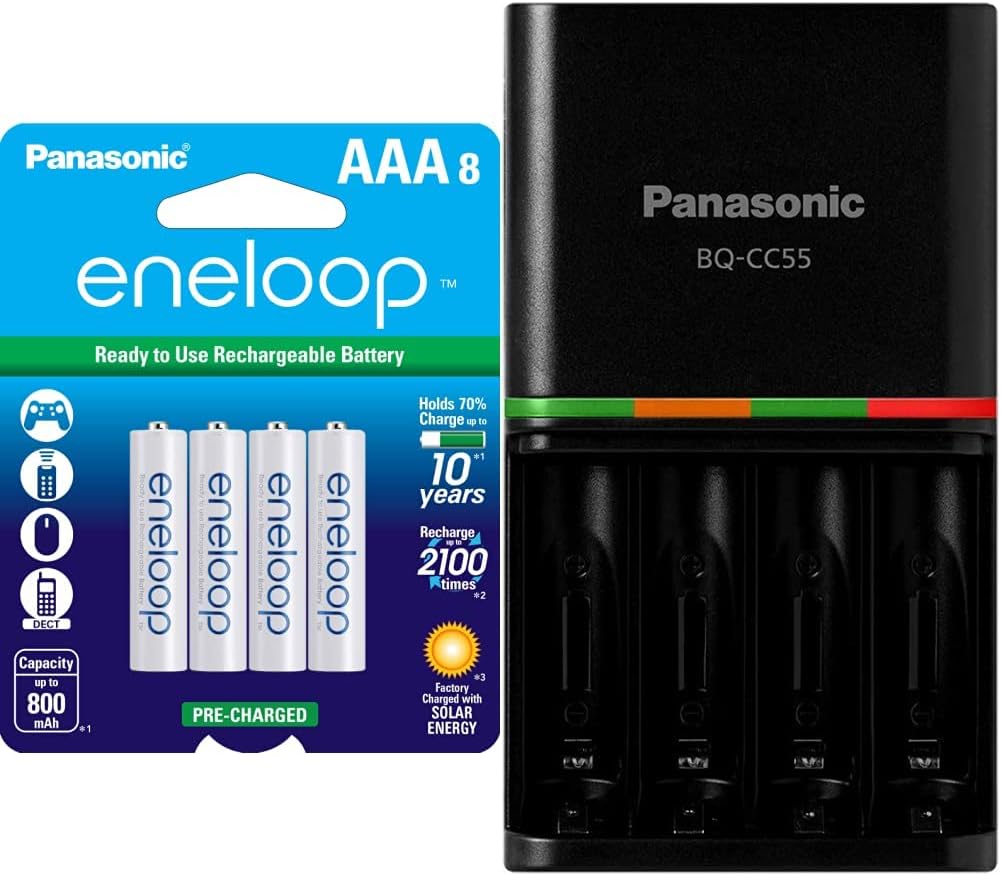 Eneloop Rechargeable Batteries and Charger Set for Long Life