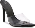 Women Clear Pointed Toe Sandals Stiletto Heels - Transparent Strap 4