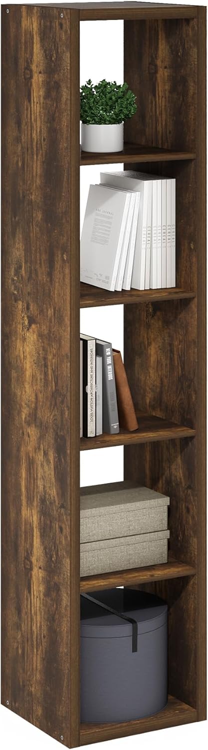 Furinno Cubicle Book Shelf: Versatile 5-Cube Bookcase Design