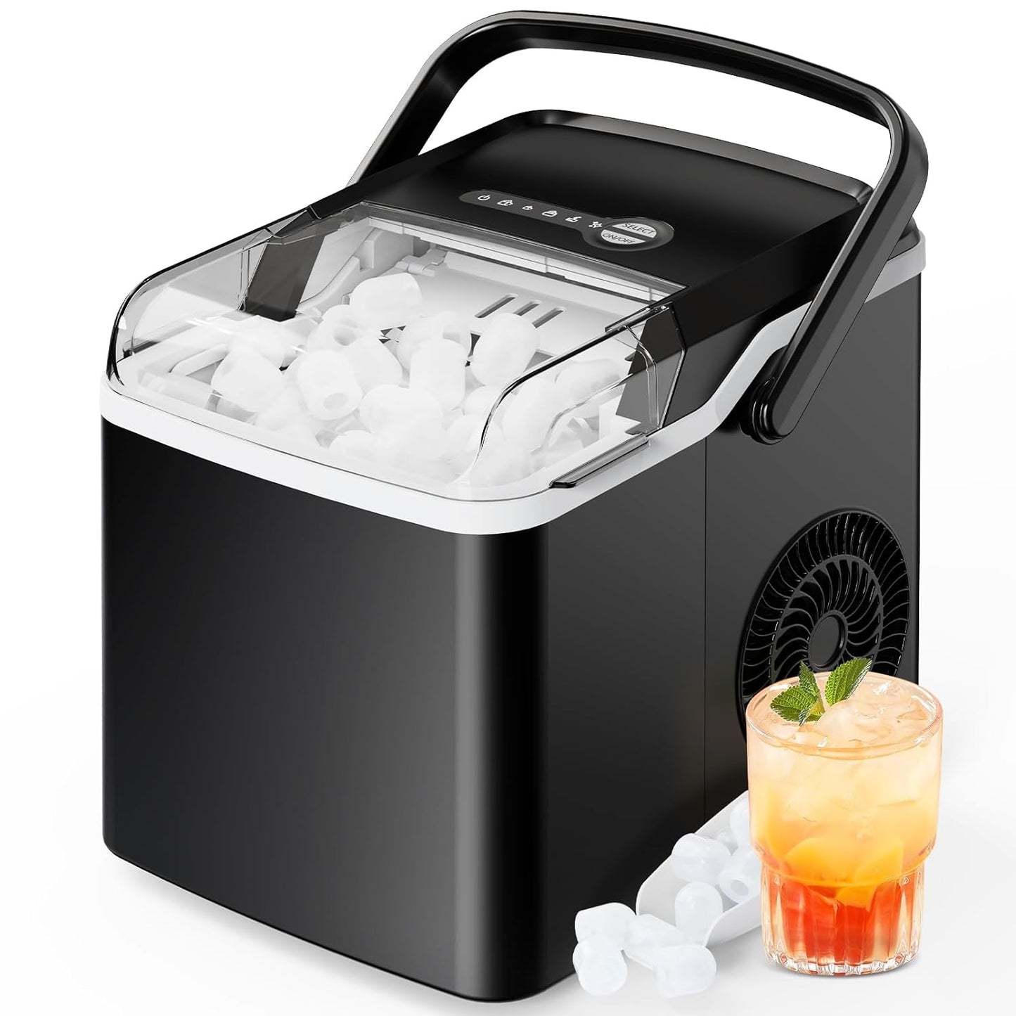 Silonn Portable Ice Maker: Fast Ice, Self-Cleaning, 2 Sizes - Perfect for Home & Parties!