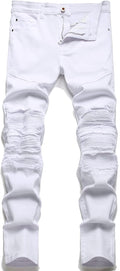 RXXKKK Men's Classic Zipper Biker Regular Fit Flex Jean (Style JQ2P)