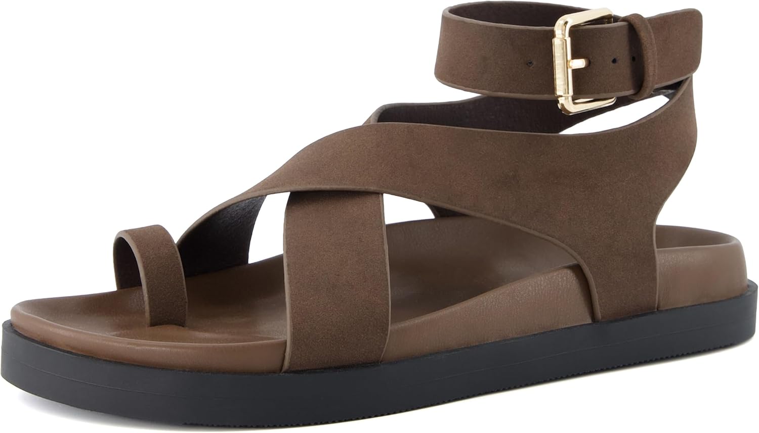 CUSHIONAIRE Women's Entry Ankle Wrap Sandals for Comfort