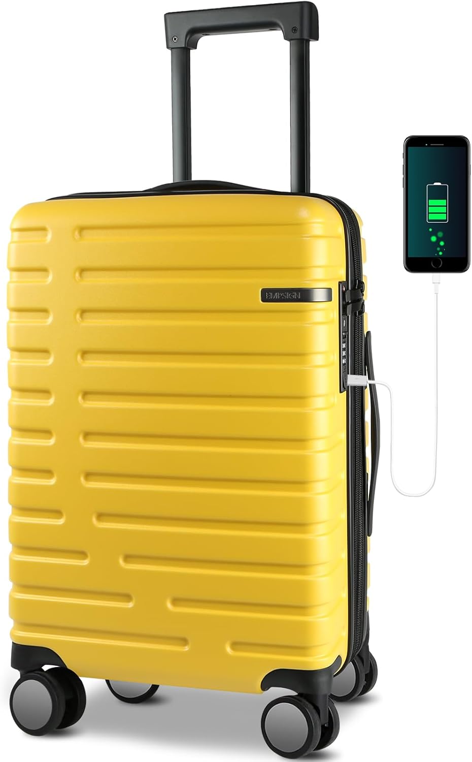 EMPSIGN Carry On Luggage with Spinner Wheels for Travel