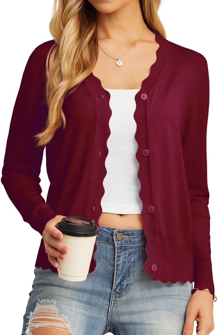 GRECERELLE Women's Long Sleeve V-Neck Cardigan for Every Occasion