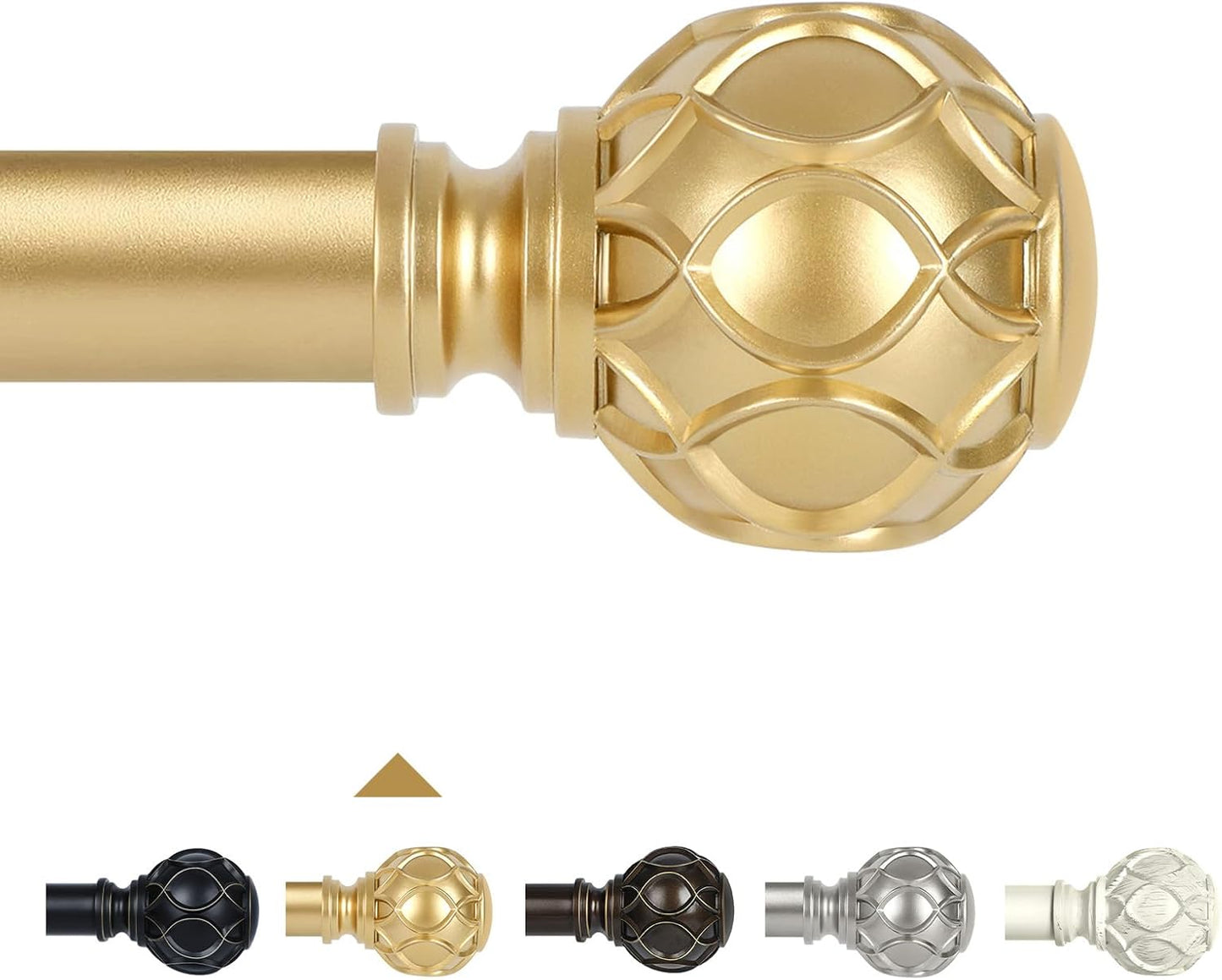 Gold Adjustable Curtain Rods for Windows: Heavy Duty 72-144 in