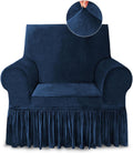 NICEEC Armchair Cover Super Soft 1-Piece Navy Blue - Stretch Fit