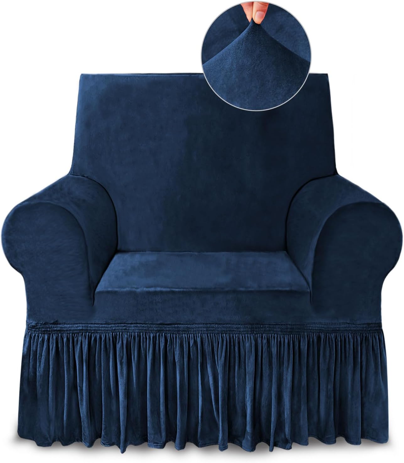 NICEEC Armchair Cover Super Soft Navy Blue Slipcover for Sofa