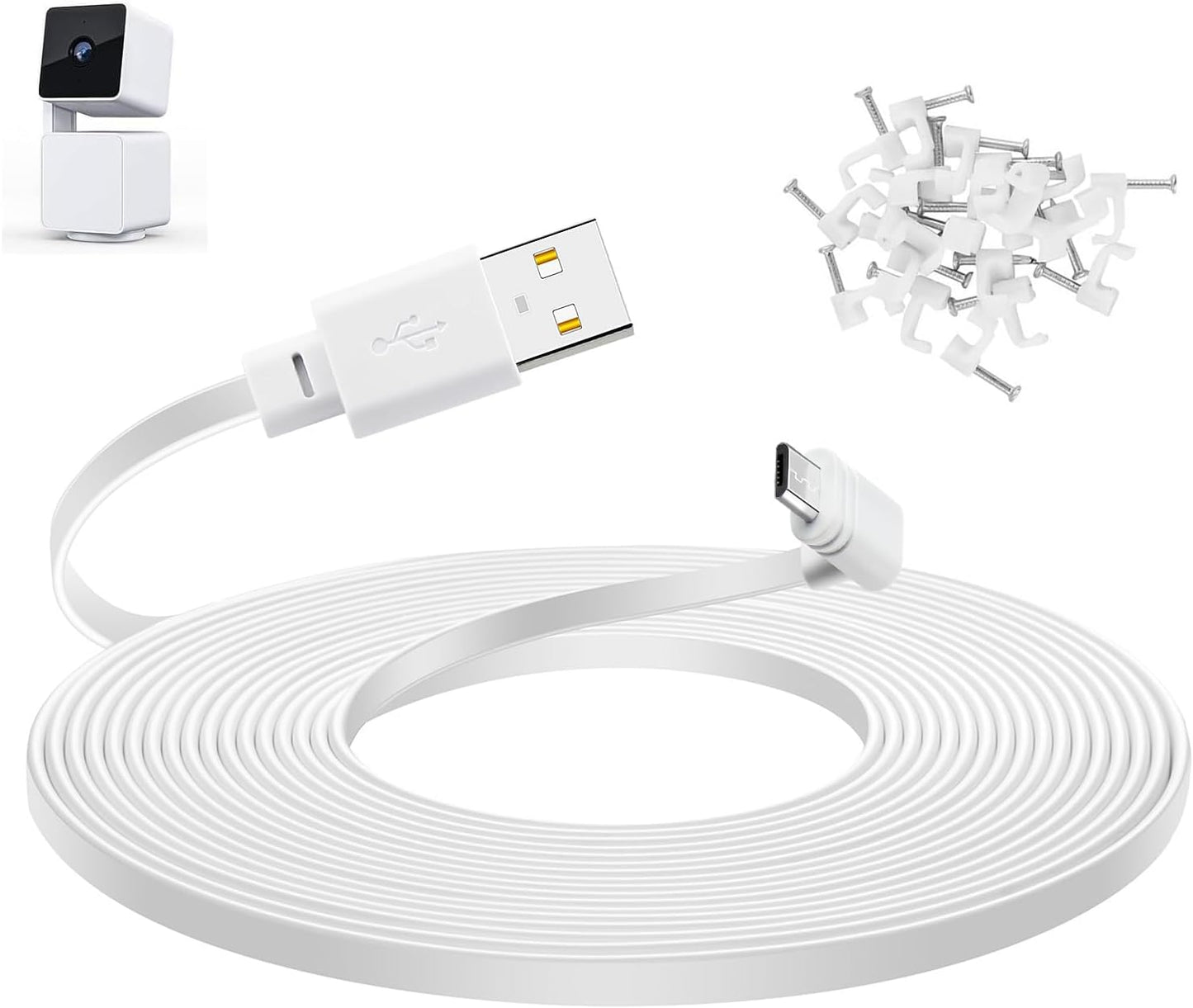 Long 50ft Extension Cable for WYZE Cam Pan v3 - Outdoor Power Solution