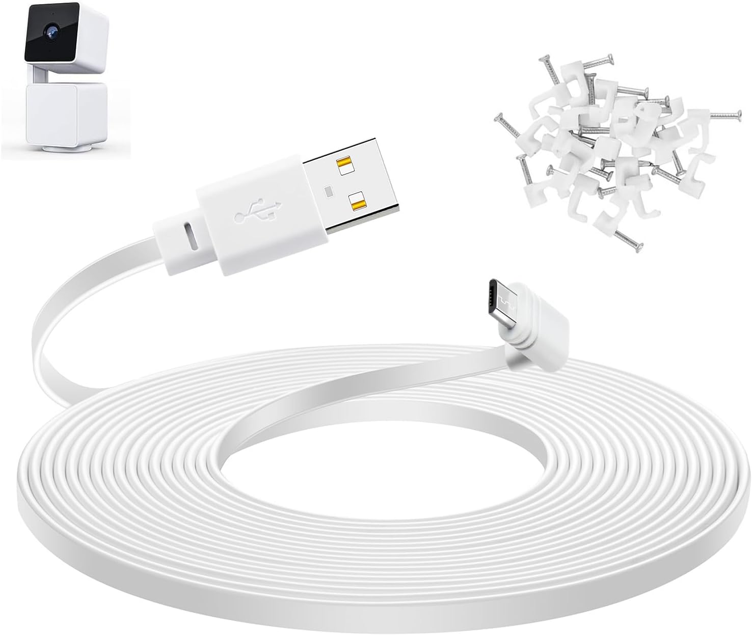 Long 50ft Extension Cable for WYZE Cam Pan v3 - Outdoor Power Solution