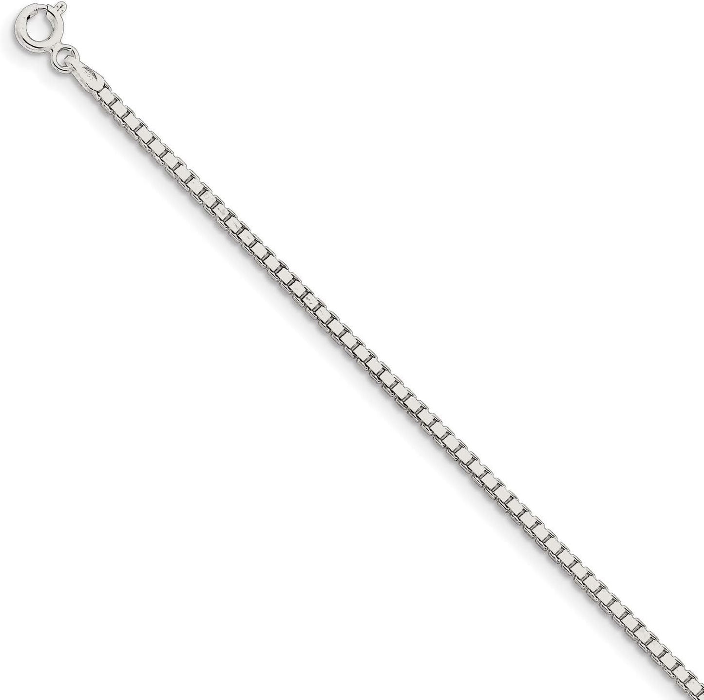 Classic Box Chain Necklace in .925 Sterling Silver - 7 in