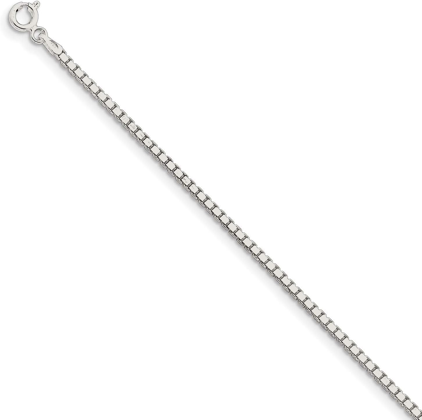 Classic Box Chain Necklace in .925 Sterling Silver - 7 in