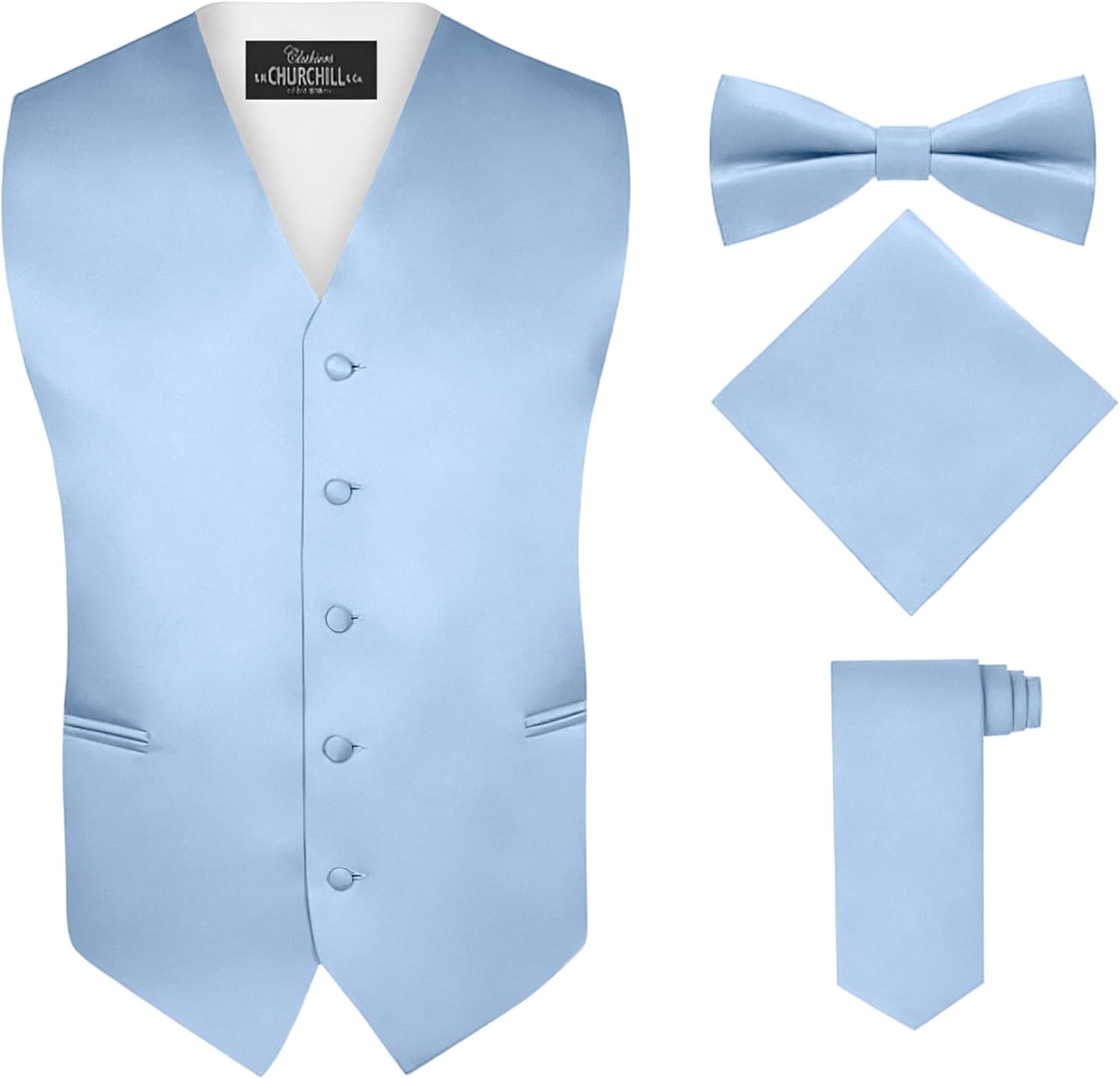 S.H. Churchill & Co. Men's 4 Piece Vest Set for Formal Events