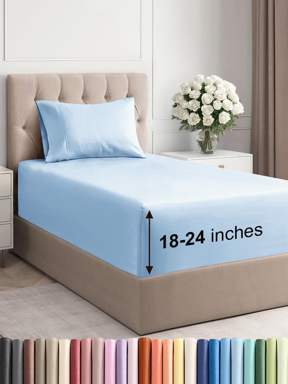 Extra Deep Pocket Twin Sheets - Soft & Breathable 3 Piece Set