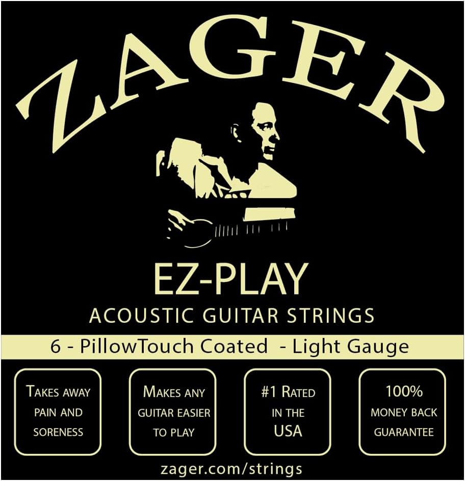 Zager Easy Play Coated Acoustic Guitar Strings - Deep Bright Tone